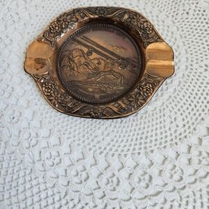 Vintage Copper Ashtray, Souvenir of Banff Alberta Canada